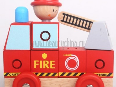 Деревянный мини-конструктор «Пожарная машина»